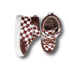 RYKER Children's High-Top Sneaker in Brown Checked Leather
