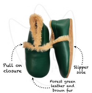 LEO Slippers in Winter Green