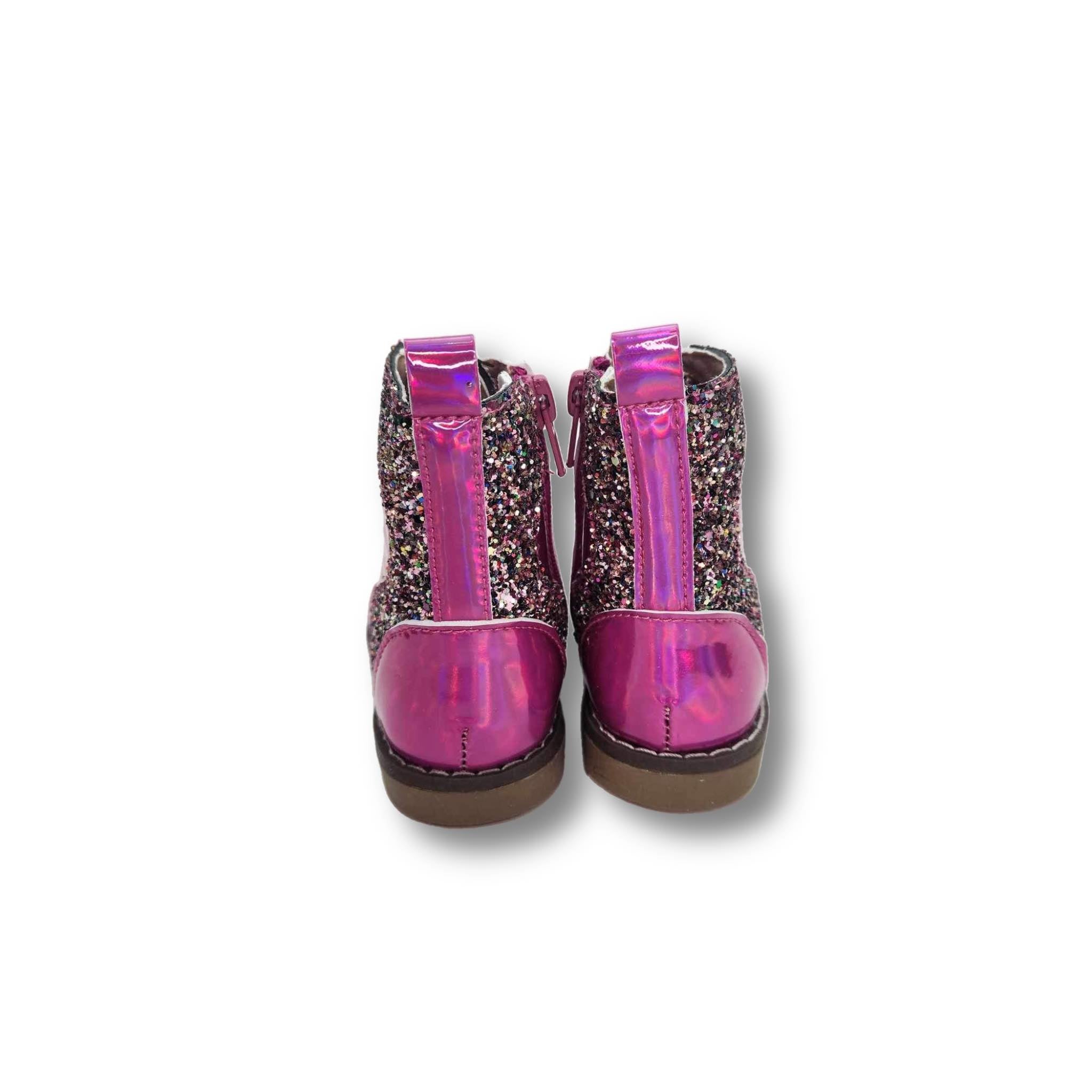 ELLIE JOY Children's Boot in Irridescent Pink and Sparkles
