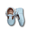 AUBREIGH Children's T-Strap Shoe in Light Blue Leather