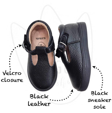 AUBREIGH PLAY  T-Strap Sneaker in Black