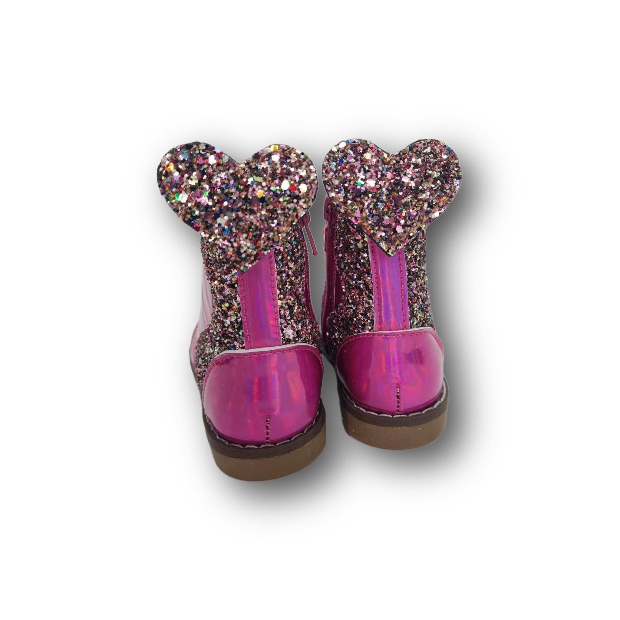 Hair & Shoe Clip in Pink Sparkle Heart