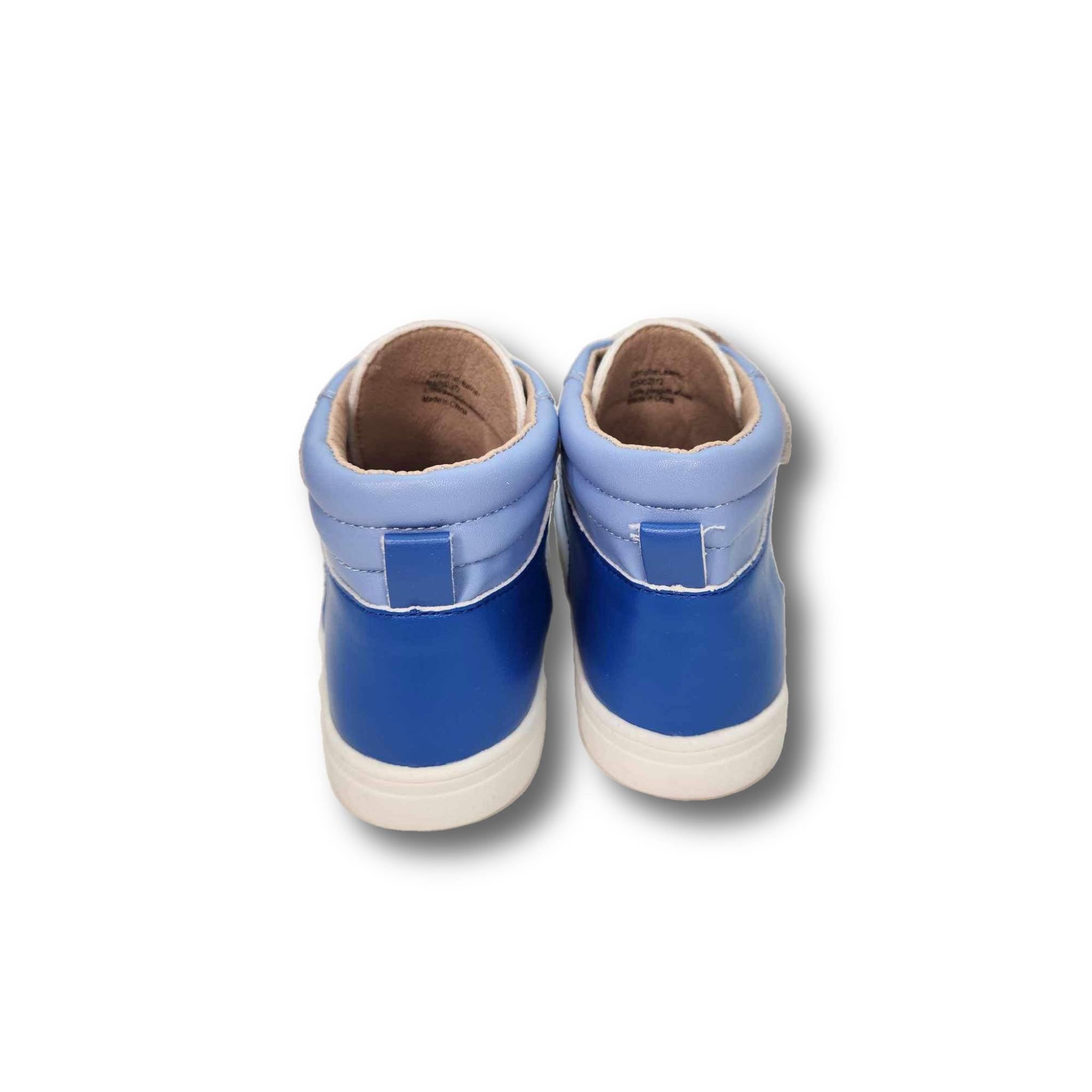 RYKER Children's High-Top Sneaker in Colorblock Blue Leather